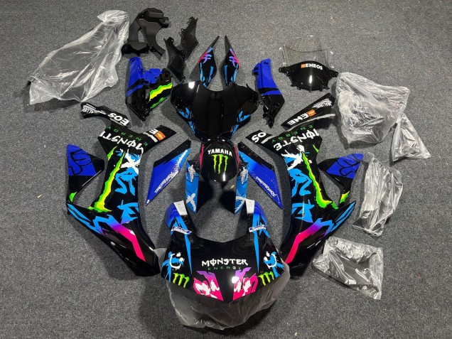 Carénages Moto Yamaha YZF 1000 R1 2020-2025 - Noir Bleu Rose Monstre