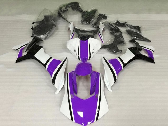 Carénage Moto Yamaha YZF 1000 R1 2020-2025 - Blanc Violet Noir Brillant