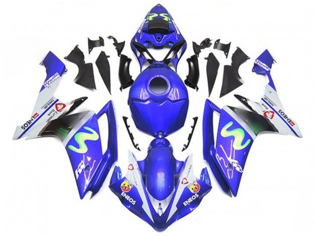 Carénages Moto Yamaha YZF 1000 R1 2007-2008 - Bleu Blanc Vert ENEOS