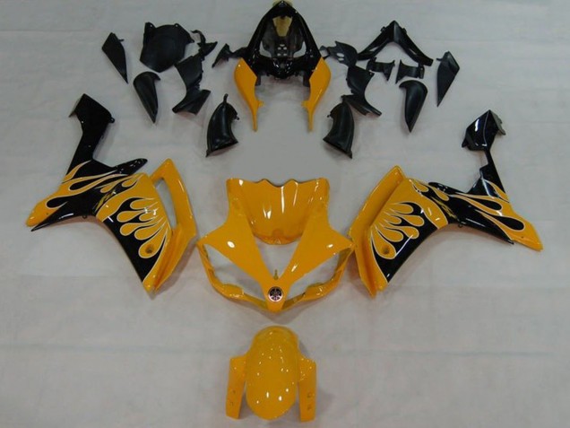 Carénages Moto Yamaha YZF 1000 R1 2007-2008 - Jaune Noir Flamme