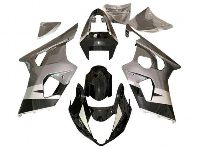 Carénages Moto Suzuki GSXR 600 / GSXR 750 2004-2005 - Argent Noir Brillant
