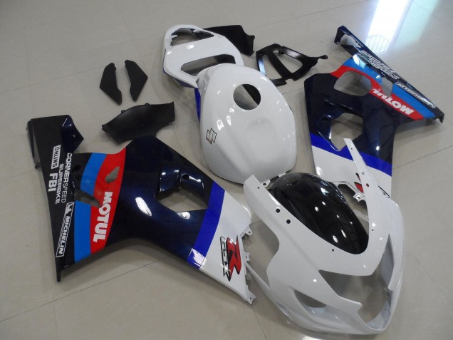 Carénages Moto Suzuki GSXR 600 / GSXR 750 2004-2005 - Blanc Bleu Rouge Noir Motul