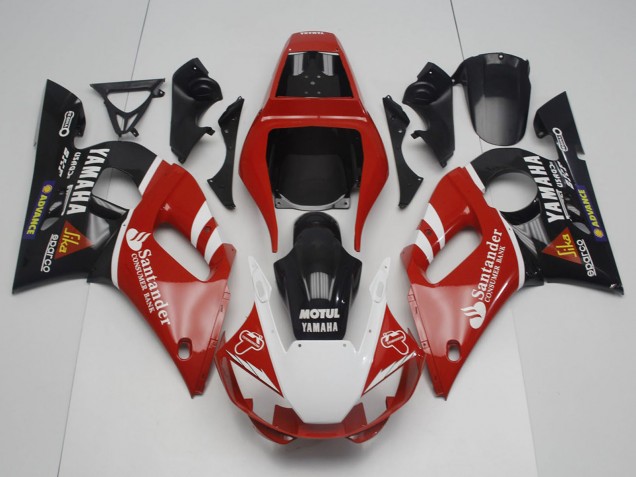 Carénages Moto Yamaha YZF R6 1998-2002 - Rouge Blanc Noir Motul Santander