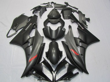Carénages Moto Yamaha YZF R6 2006-2007 - Noir Mat Rouge Décalque
