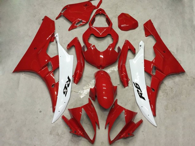 Kits Carénage Moto Yamaha YZF R6 2006-2007 - Blanc Rouge