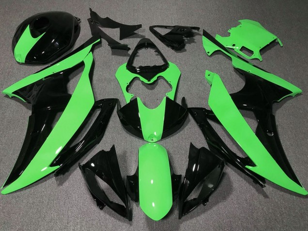 Carénages Moto Yamaha YZF R6 2008-2016 - Vert Noir Brillant