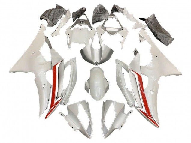 Kits Carénage Moto Yamaha YZF R6 2008-2016 - Blanc Perle Rouge