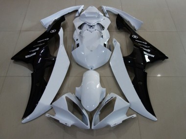 Carénages Moto Yamaha YZF R6 2008-2016 - Blanc Noir Brillant