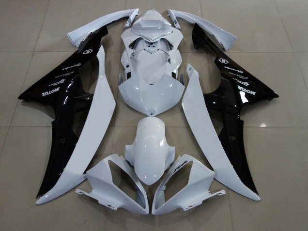 Carénages Moto Yamaha YZF R6 2008-2016 - Blanc Noir Brillant