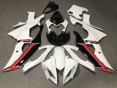 Carénage Moto Yamaha YZF R6 2008-2016 - Blanc Rouge Noir Brillant