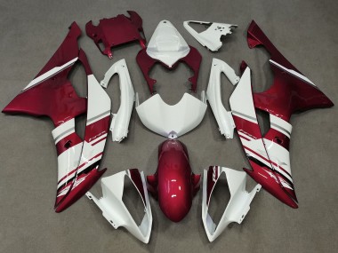 Carénages Moto Yamaha YZF R6 2008-2016 - Blanc Bonbon Rouge