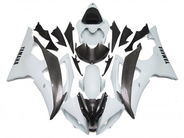 Carénages Moto Yamaha YZF R6 2008-2016 - Blanc Fausse Fibre de Carbone Style