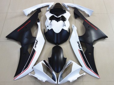Carénages Moto Yamaha YZF R6 2008-2016 - Blanc Noir Mat Rouge