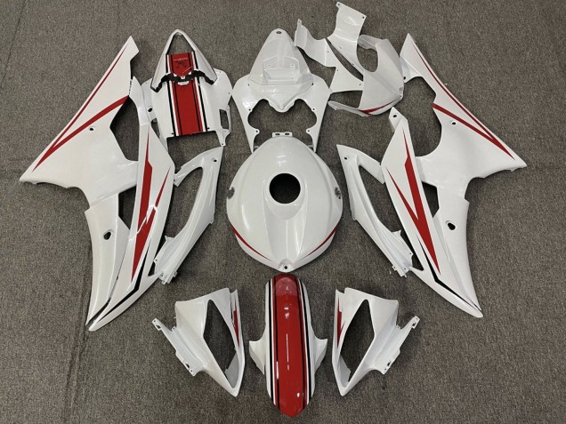 Carénage Moto Yamaha YZF R6 2008-2016 - Blanc Perle Rouge
