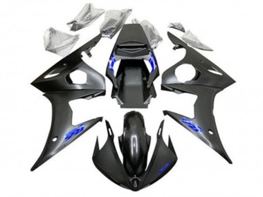 Carénages Moto Yamaha YZF R6 2005 - Noir Mat Bleu