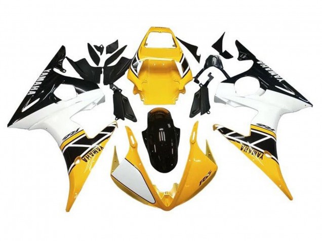 Carénages Moto Yamaha YZF R6 2005 - Blanc Jaune Noir