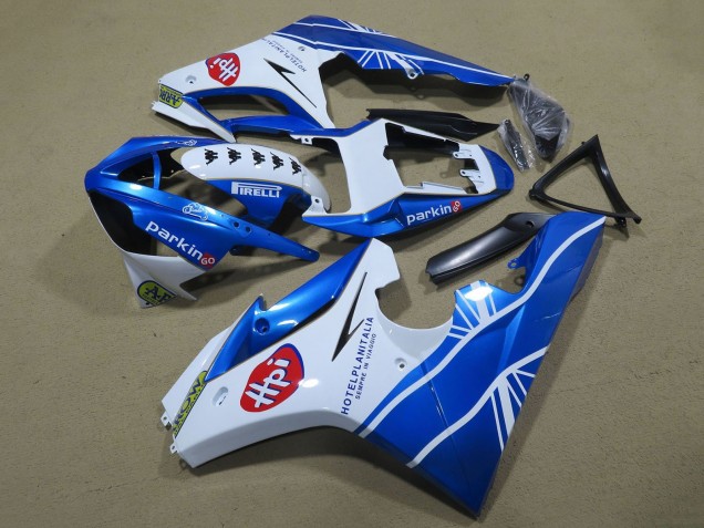 Carénages Moto Triumph Daytona 675 Triple 2009-2012 - Blanc Bleu Hpi