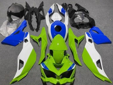 Carénages Moto Kawasaki ZX4R ZX-4RR 2019-2025 - Blanc Bleu Vert