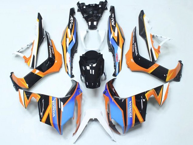 Carénages Moto Honda ADV150 2018-2021 - Bleu Orange Noir Brillant