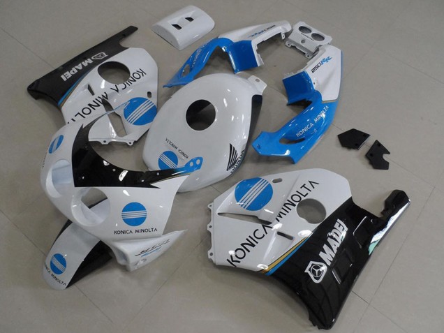 Carénages Moto Honda CBR250RR MC22 1990-1998 - Blanc Bleu Noir Brillant Konica Minolta