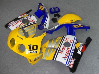 Carénages Moto Honda CBR250RR MC22 1990-1998 - Jaune Bleu Argent Blanc Rouge Nastro Azzurro Breil 10