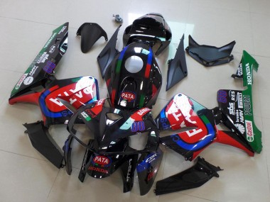 Carénages Moto Honda CBR600RR 2005-2006 - Noir Rouge Vert Pata