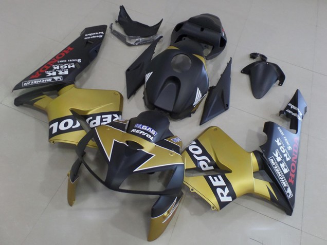 Carénages Moto Honda CBR600RR 2005-2006 - Noir Mat Or Repsol
