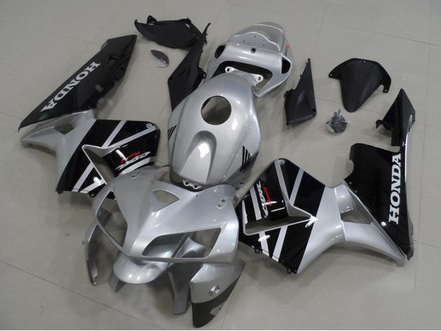 Carénages Moto Honda CBR600RR 2005-2006 - Argent Noir Brillant