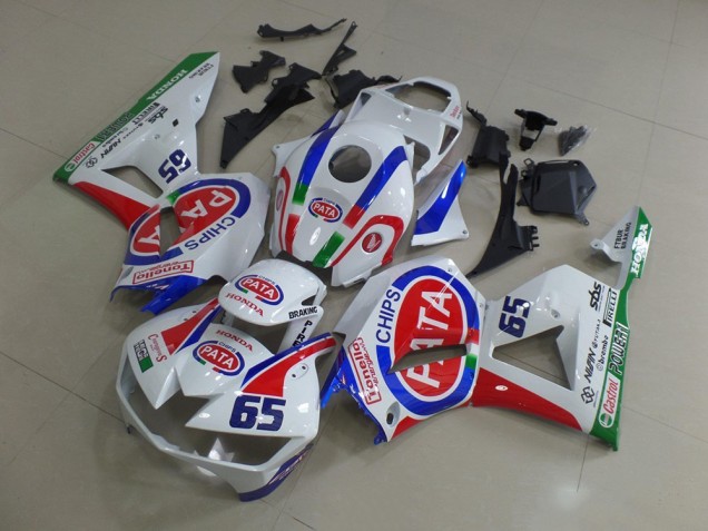 Carénages Moto Honda CBR600RR 2013-2023 - Blanc Rouge Bleu Pata 65