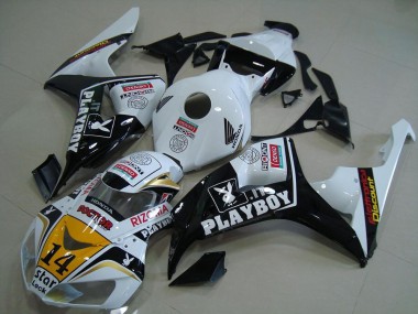 Carénages Moto Honda CBR1000RR 2006-2007 - Blanc Jaune Noir Brillant Denso Playboy 14