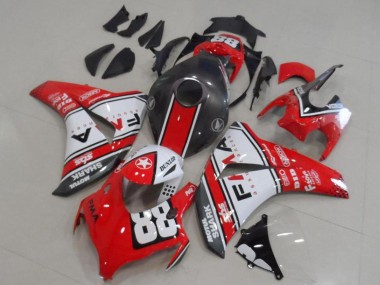 Carénages Moto Honda CBR1000RR 2008-2011 - Blanc Rouge Noir Mat Dunlop Fiamm 88