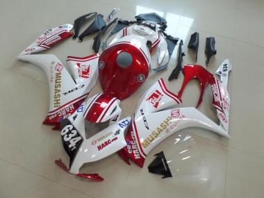 Carénages Moto Honda CBR1000RR 2012-2016 - Blanc Rouge Musashi 634