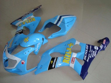 Carénages Moto Suzuki GSXR 1000 2000-2002 - Bleu Clair Jaune Noir Blanc Jaune Rizla