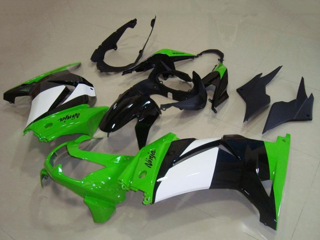 Carénages Moto Kawasaki ZX250R 2008-2012 - Vert Blanc Noir Brillant