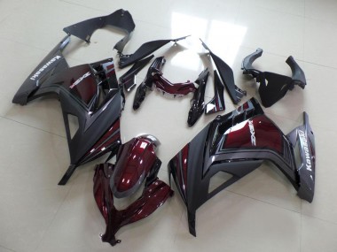 Carénages Moto Kawasaki ZX300R 2013-2018 - Rouge Marron Gris Mat