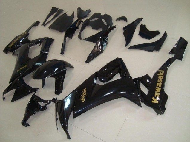 Carénages Moto Kawasaki ZX10R 2008-2010 - Noir Brillant Or Décalque