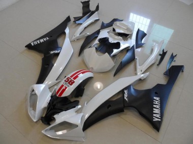 Kits Carénage Moto ABS Yamaha YZF R6 2008-2016 - Blanc Rouge Noir Mat