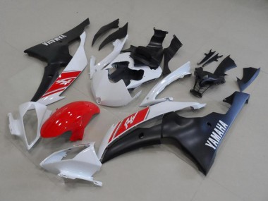 Kits Carénage Moto Yamaha YZF R6 2008-2016 - Blanc Rouge Noir Mat