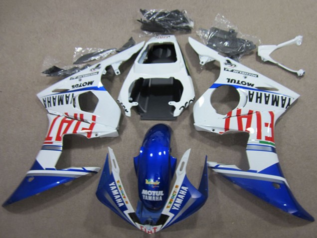 Carénages Moto Yamaha YZF R6 2003-2004 - Blanc Bleu Rouge Fiat Motul