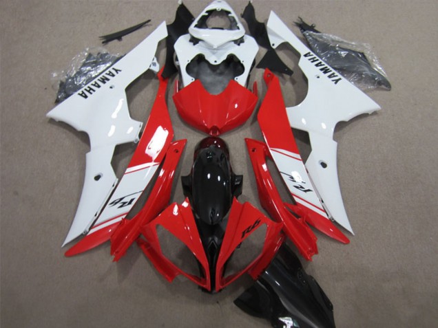 Carénages ABS Yamaha YZF R6 2008-2016 - Blanc Rouge Noir Brillant