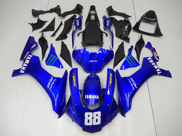 Carénages Moto Yamaha YZF R1 2015-2019 - Bleu Vert Monstre Akropovic