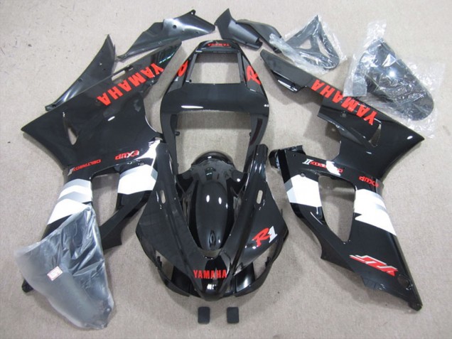 Carénages Moto Yamaha YZF R1 1998-1999 - Noir Brillant Blanc Rouge Décalque