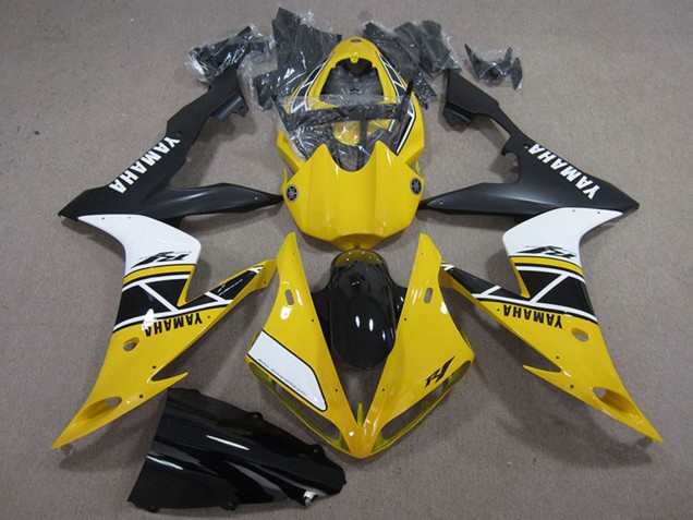 Carénages Moto Yamaha YZF R1 2004-2006 - Jaune Blanc Noir