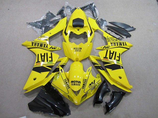 Carénages Moto Yamaha YZF R1 2007-2008 - Jaune Noir Motul Fiat