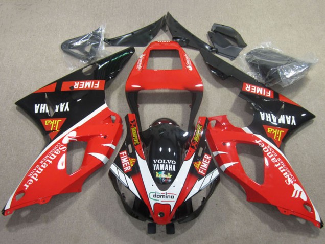 Carénages Moto Yamaha YZF R1 2009-2011 - Rouge Noir Blanc Santander Fimer Volvo