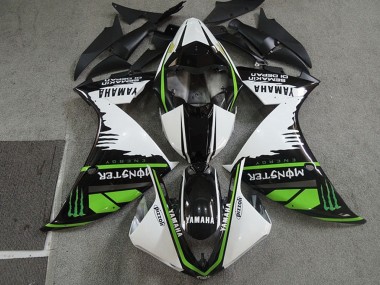Carénages Moto Yamaha YZF R1 2009-2011 - Blanc Noir Vert Monstre Semakin Didepan