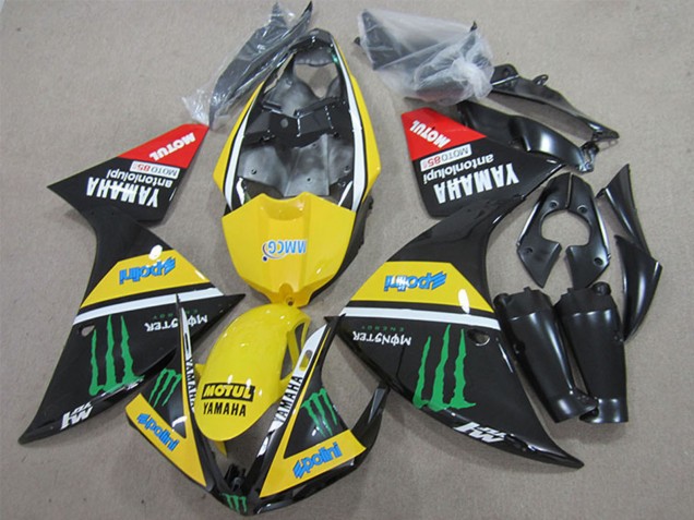 Carénages Moto Yamaha YZF R1 2009-2011 - Jaune Blanc Noir Rouge Vert Motul Monstre