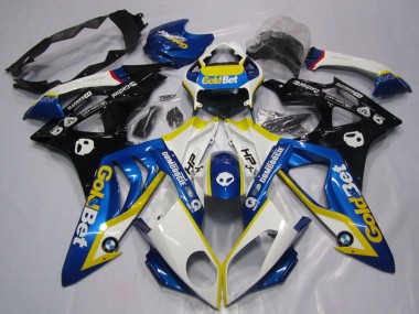 Carénages Moto BMW S1000RR 2009-2014 - Blanc Jaune Bleu Noir Brillant OrBet HP