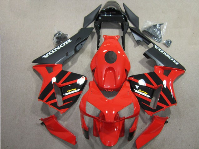 Carénage Moto Honda CBR600RR 2003-2004 - Rouge Noir Brillant Noir Mat