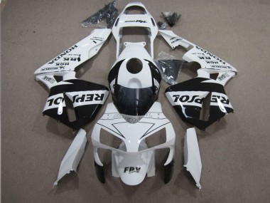 Carénages Moto Honda CBR600RR 2003-2004 - Blanc Noir Brillant Repsol